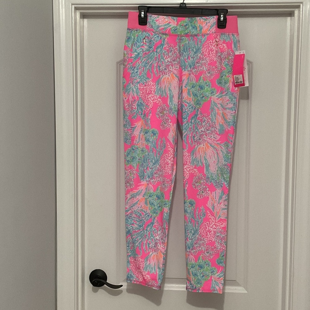 Lilly Pulitzer Pink and Green Cropped Pants